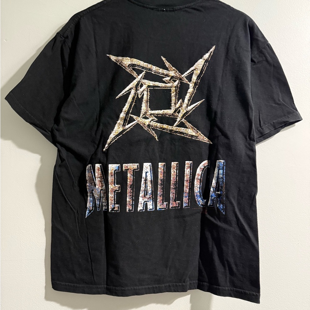 Vintage 1996 Metallica Black Short Sleeve Tee with Metallic Logo